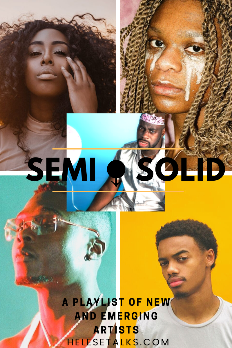 SemiSolid is a playlist of new and emerging artists in music. Clockwise: Brandy Haze, Serena Isioma, Toye, Marcus Charles, and Nnamdi (center)